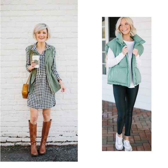 VTG Vest Rare Mint Green Pastel Shade Snap Down Sweatshirt w/ Pockets! Size 12 - Picture 8 of 13